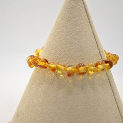 Bracelet boules 6mm - Ambre (Bébé)