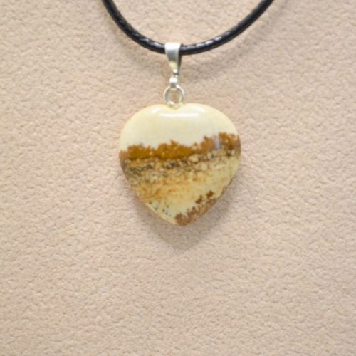 Pendentif coeur - Jaspe paysage