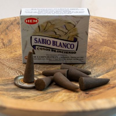 Encens cônes – Sauge blanche (boîte de 10 cônes)