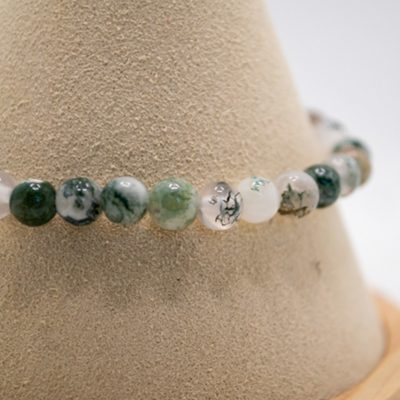 Bracelet boules 6mm - Agate arbre