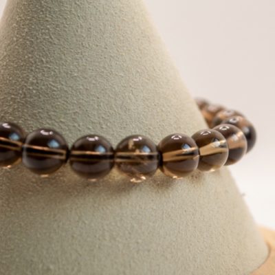 305 Bracelet boules - Quartz fumé