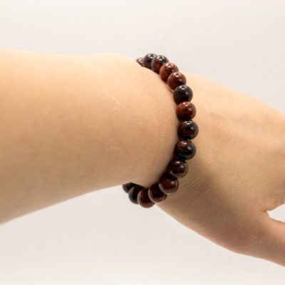 Bracelet boules 8mm - Obsidienne acajou