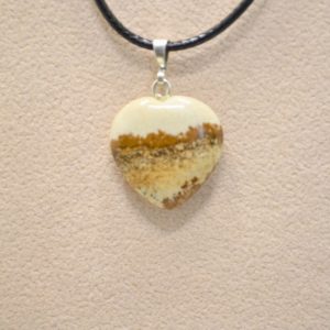 Pendentif coeur - Jaspe paysage