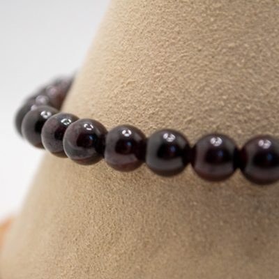 Bracelet boules 6mm - Grenat