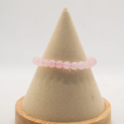 285 Bracelet boules 6mm - Quartz rose