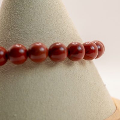 368 Bracelet boules 8mm - Jaspe rouge